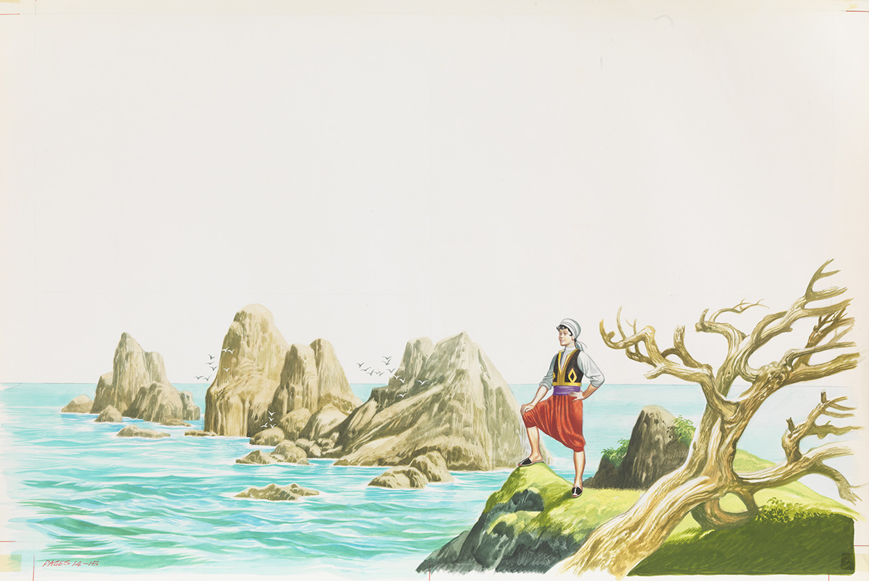 Sinbad the Sailor - The Coast (Original) art by Sinbad the Sailor (Ron Embleton) at The Illustration Art Gallery
