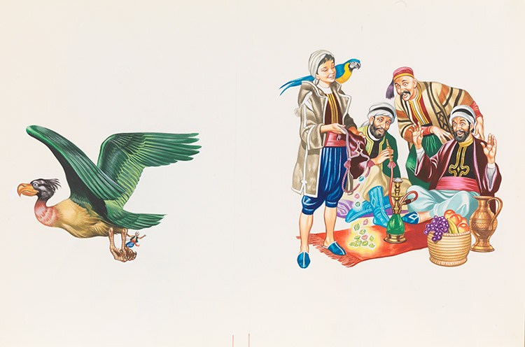 Sinbad the Sailor - Dodo and Coins (Original) by Sinbad the Sailor (Ron Embleton) at The Illustration Art Gallery