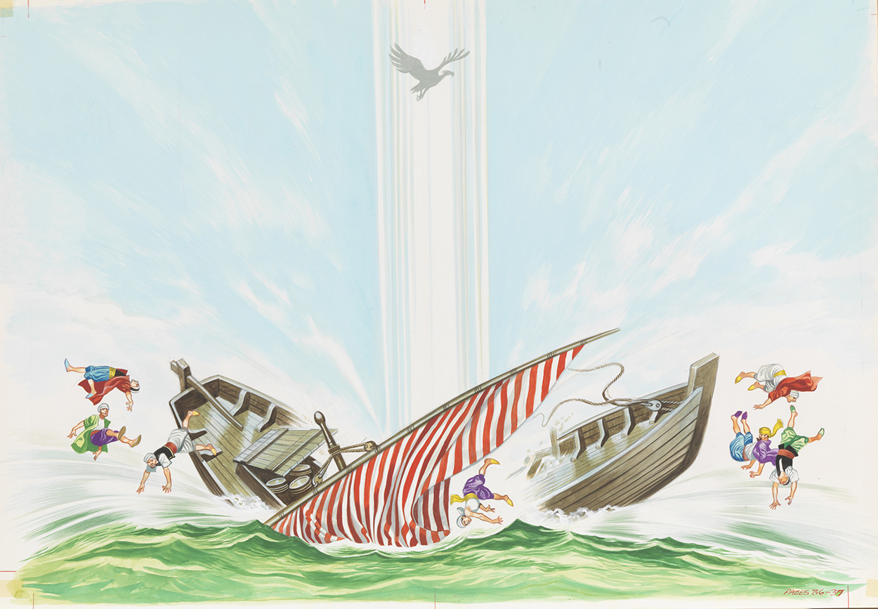 Sinbad the Sailor - Shipwreck (Original) art by Sinbad the Sailor (Ron Embleton) at The Illustration Art Gallery