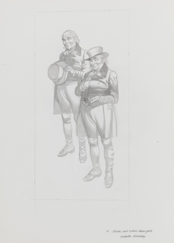 Nicholas Nickleby - Charles and Ned Cheeryble (Original) by Charles Dickens (Ron Embleton) at The Illustration Art Gallery