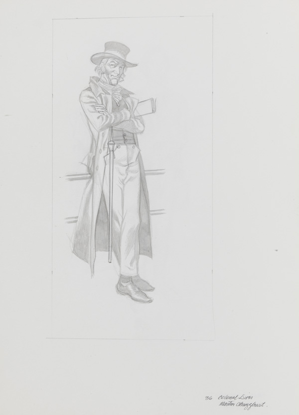 Martin Chuzzlewit - Colonel Diver (Original) by Charles Dickens (Ron Embleton) at The Illustration Art Gallery