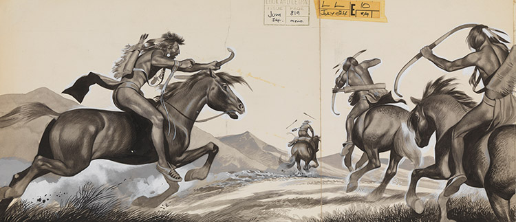 Cowboy and Indians (Original) by The Winning of the West (Ron Embleton) at The Illustration Art Gallery