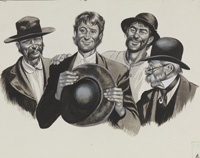 Four Men in Hats (Original)