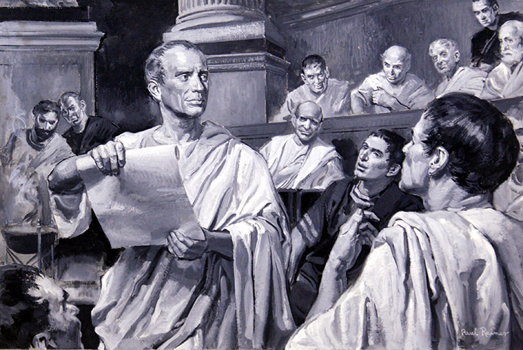 Julius Caesar 'Veni, vidi, vici' (Original) (Signed) by Paul Rainer at The Illustration Art Gallery