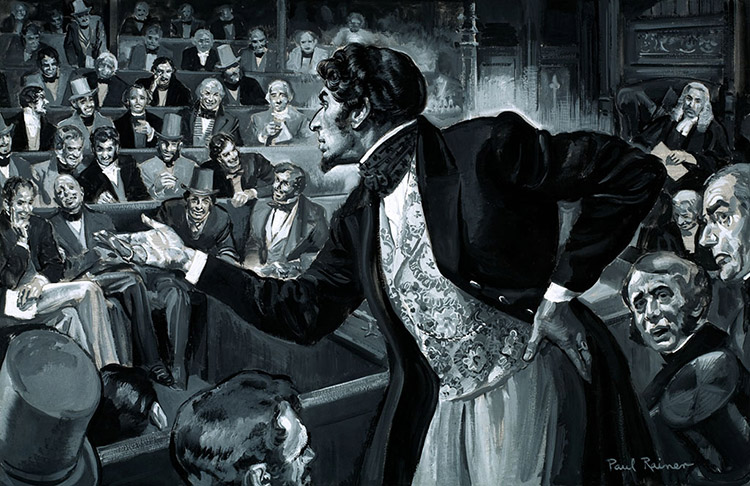 Benjamin Disraeli maiden speech to Parliament (Original) by Paul Rainer at The Illustration Art Gallery