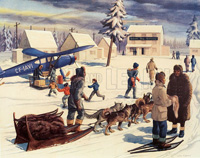A Fur Trading Settlement on Hudson Bay (Original Macmillan Poster) (Print)