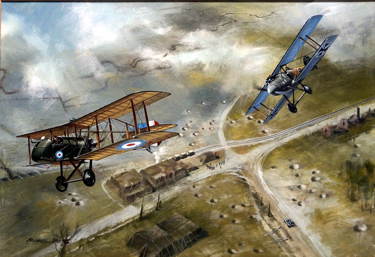 Richthofen's Air Duel (Original) (Signed) art by Michael Roffe at The Illustration Art Gallery