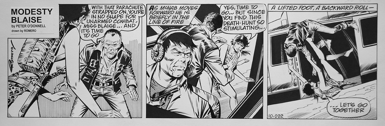 Modesty Blaise daily strip 10022 - The Killing Game (Original) (Signed) art by Modesty Blaise (Romero) Art at The Illustration Art Gallery