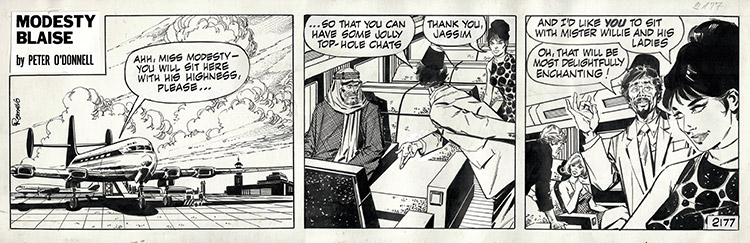 Modesty Blaise daily strip 2177 - His Highness (Original) (Signed) by Modesty Blaise (Romero) Art at The Illustration Art Gallery