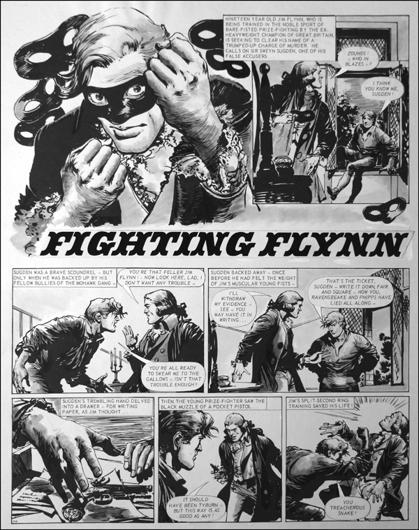 Fighting Flynn - Masked Ball (TWO pages) (Prints) by Carlos Roume at The Illustration Art Gallery
