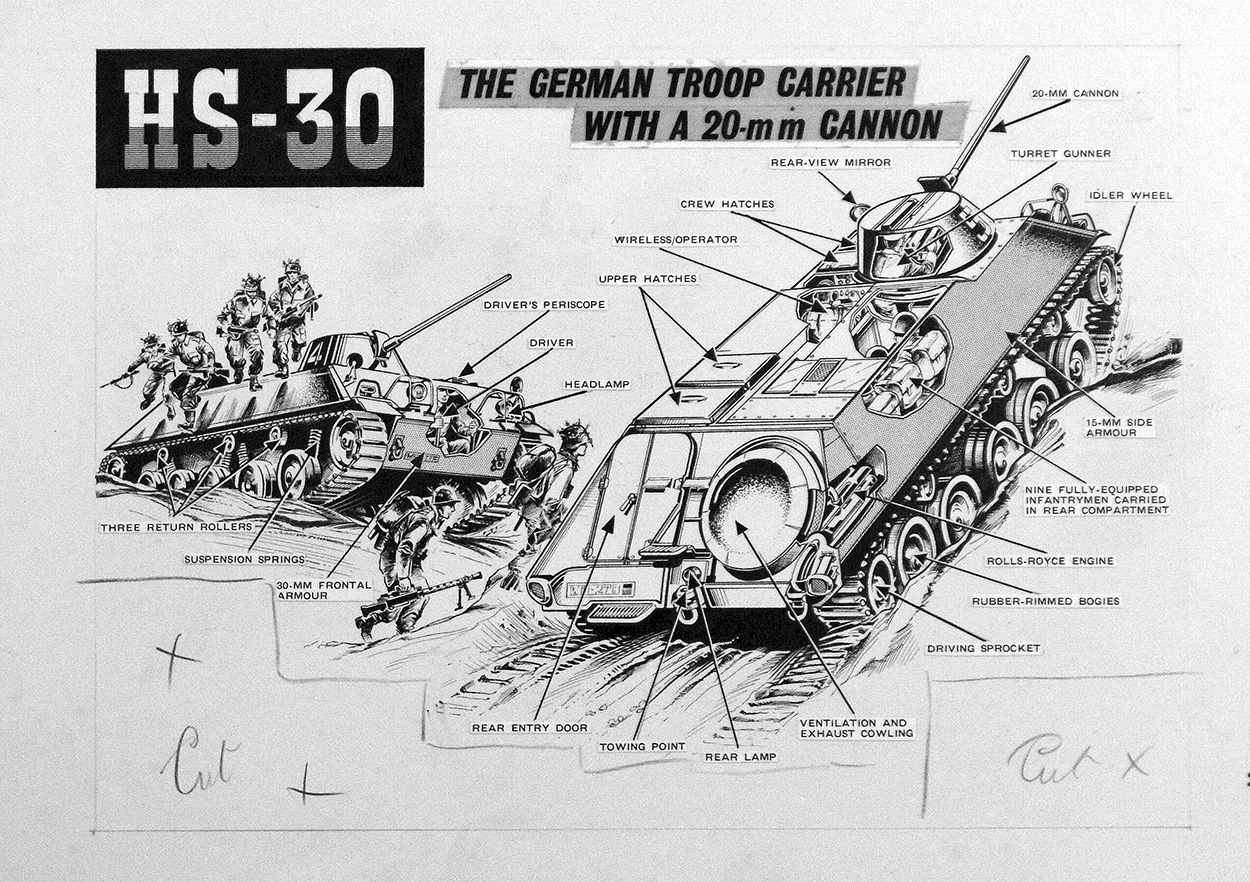 HS-30 German Troop Carrier (Original) art by Peter Sarson at The Illustration Art Gallery