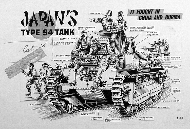 Japan Type 94 Tank (Original) by Peter Sarson at The Illustration Art Gallery