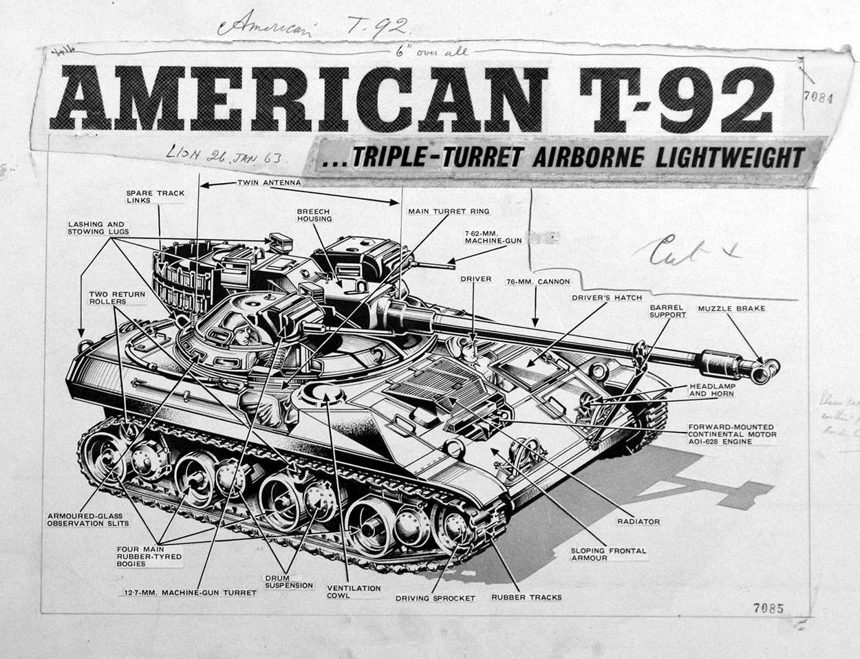 American T-92 Tank (Original) art by Peter Sarson at The Illustration Art Gallery