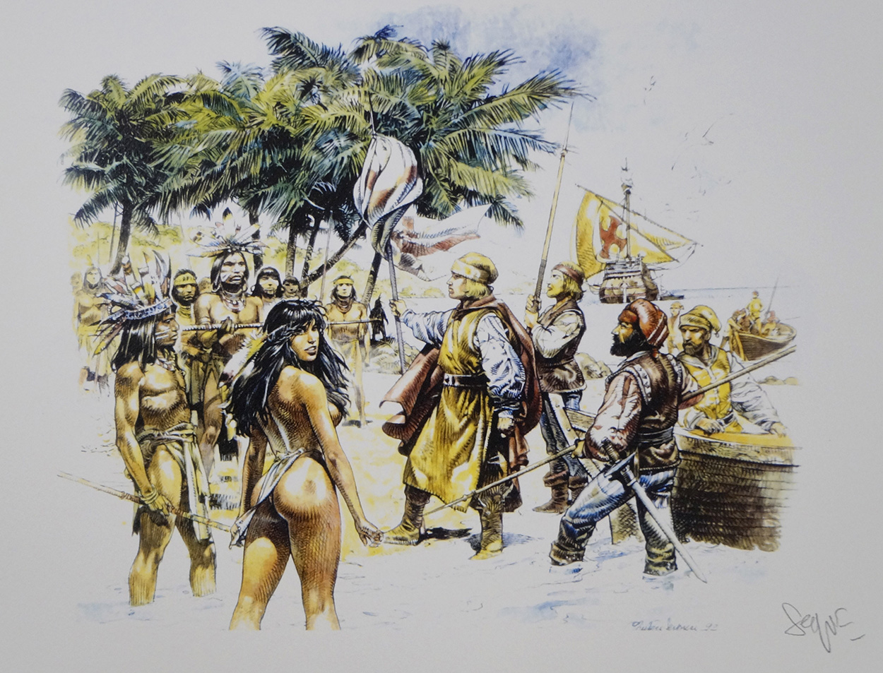 Natives and Invaders (Limited Edition Print) (Signed) art by Paolo Serpieri at The Illustration Art Gallery