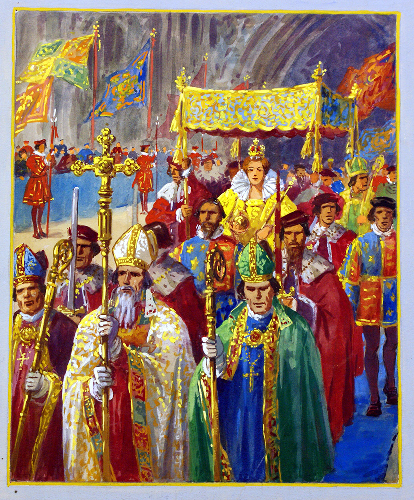Coronation of Elizabeth I - Procession (Original) art by Ellis Silas at The Illustration Art Gallery