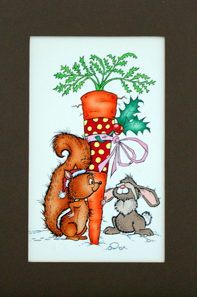 A Christmas Surprise for Rabbit (Original) art by Simon at The Illustration Art Gallery