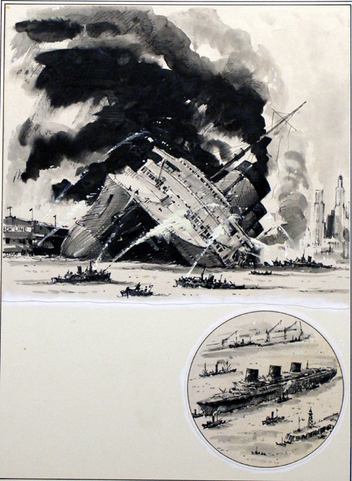 The Great Steamers: The Ship That Died in Dock (Original) by John S Smith Art at The Illustration Art Gallery