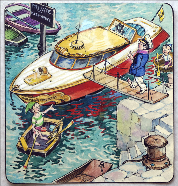 Norman Gnome - All Aboard (Original) by Geoff Squire Art at The Illustration Art Gallery