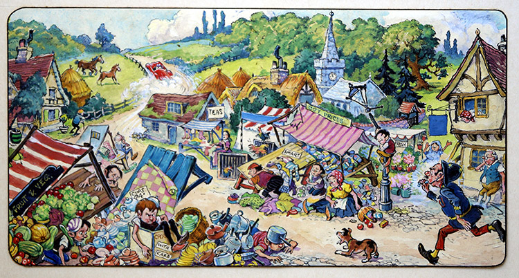 Norman Gnome - Market Day (Original) by Geoff Squire Art at The Illustration Art Gallery