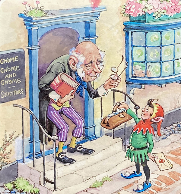 Norman Gnome visits a Solicitor (Original) by Geoff Squire Art at The Illustration Art Gallery