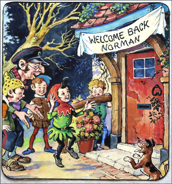 Norman Gnome - Welcome Back (Original) by Geoff Squire Art at The Illustration Art Gallery