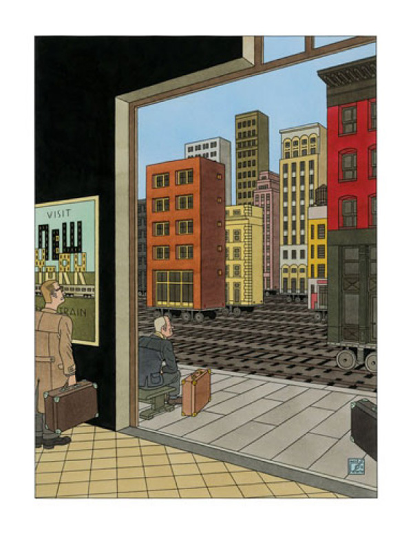 New York by Train (Limited Edition Print) (Signed) by Joost Swarte Art at The Illustration Art Gallery