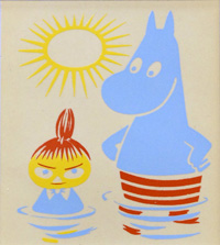 Moomin 1956 print: Moomintroll & Little My art by Tove Jansson