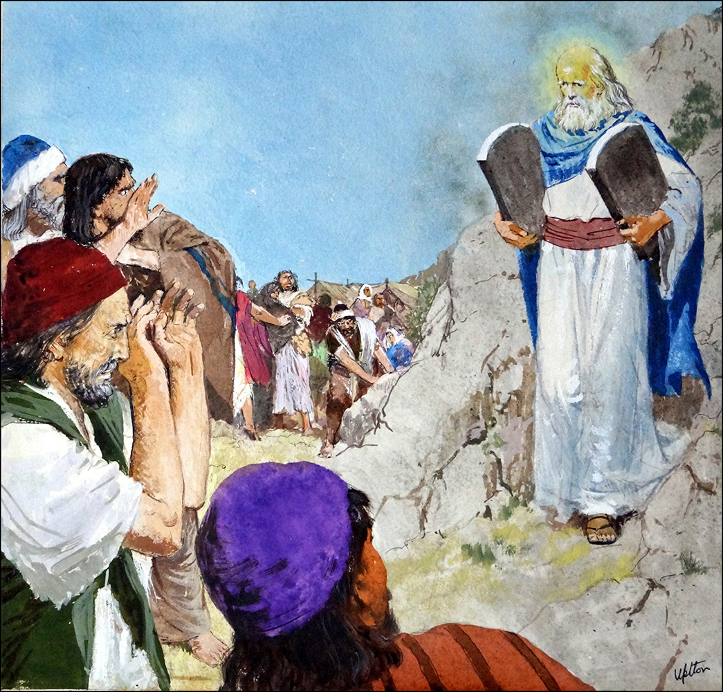 Moses and The Law (Original) (Signed) art by The Bible (Uptton) at The Illustration Art Gallery