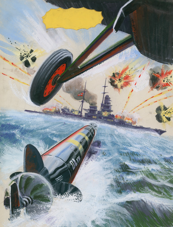 Air Ace Picture Library cover #256  'Torpedo Away' (Original) by Alan Willow at The Illustration Art Gallery