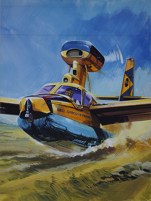 Future Flight on Air Cushions (Original) (Signed) by Gerry Wood Art at The Illustration Art Gallery