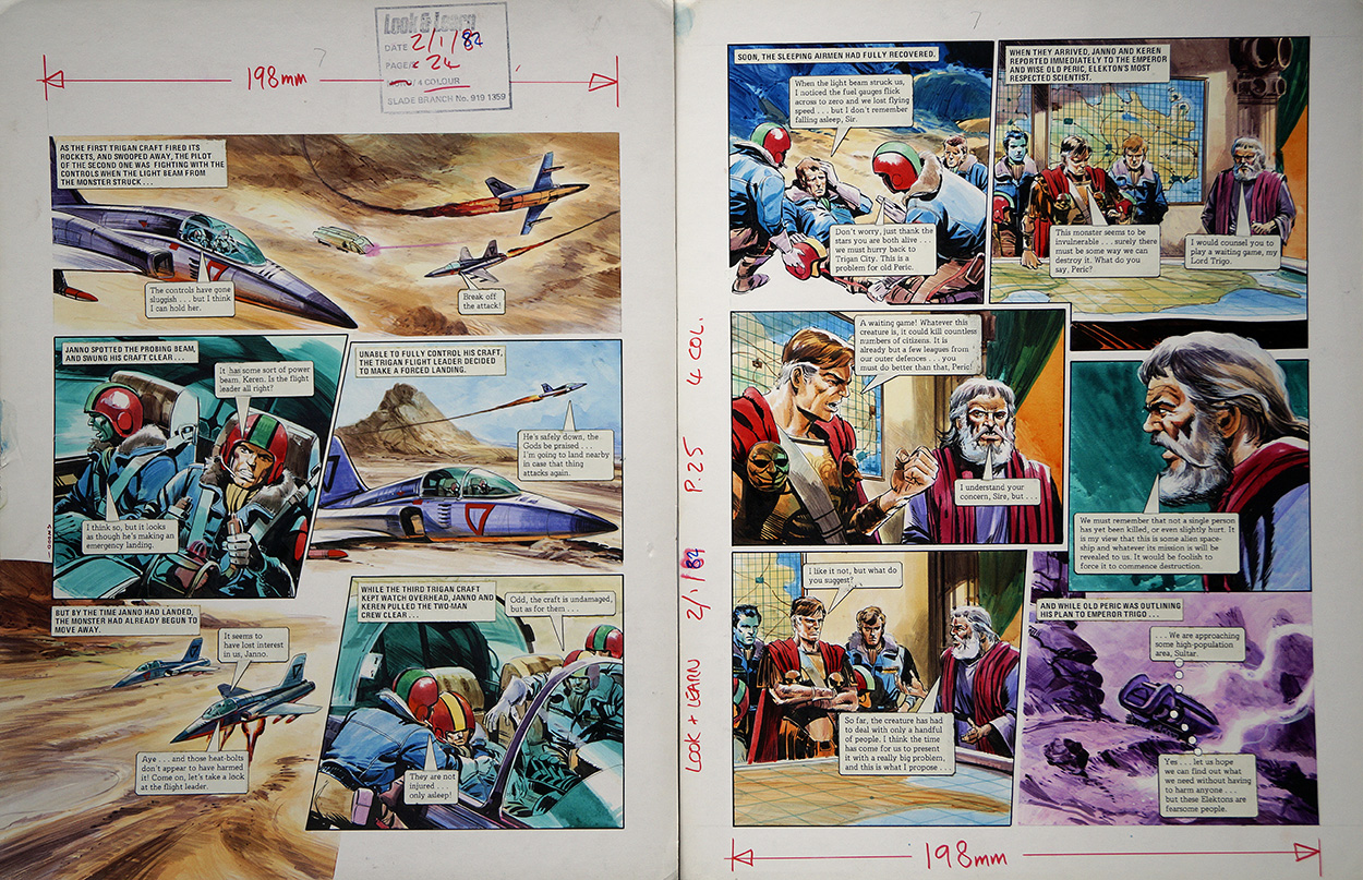 The Fearsom Elektons (TWO pages) (Originals) (Signed) art by The Trigan Empire (Gerry Wood) at The Illustration Art Gallery