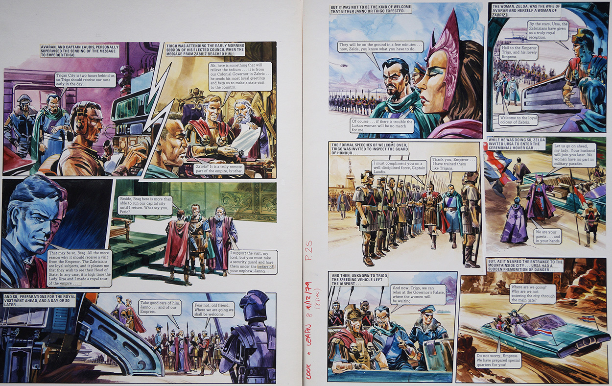The Plot Thickens from 'More Trouble in Zabriz' (TWO pages) (Originals) art by The Trigan Empire (Gerry Wood) at The Illustration Art Gallery