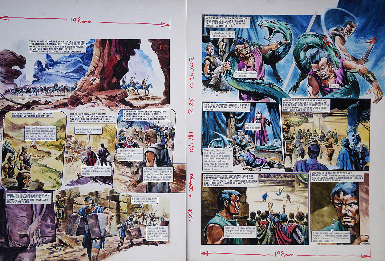 The Serpent of Death from 'War of The Zolts' (TWO pages) (Originals) (Signed) art by The Trigan Empire (Gerry Wood) at The Illustration Art Gallery