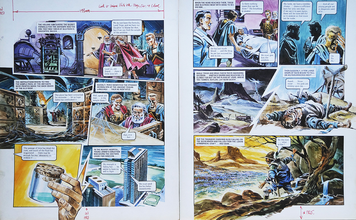 The Antidote from 'The Poisoning of Trigan's Youth' (TWO pages) (Originals) art by The Trigan Empire (Gerry Wood) at The Illustration Art Gallery