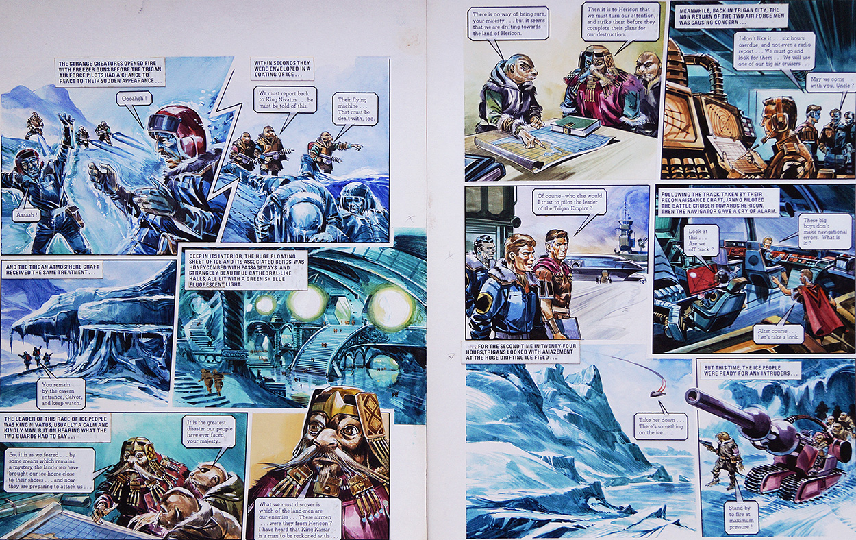 The Ice Palace from 'The Hericon/Nivation Conflict' (TWO pages) (Originals) art by The Trigan Empire (Gerry Wood) at The Illustration Art Gallery