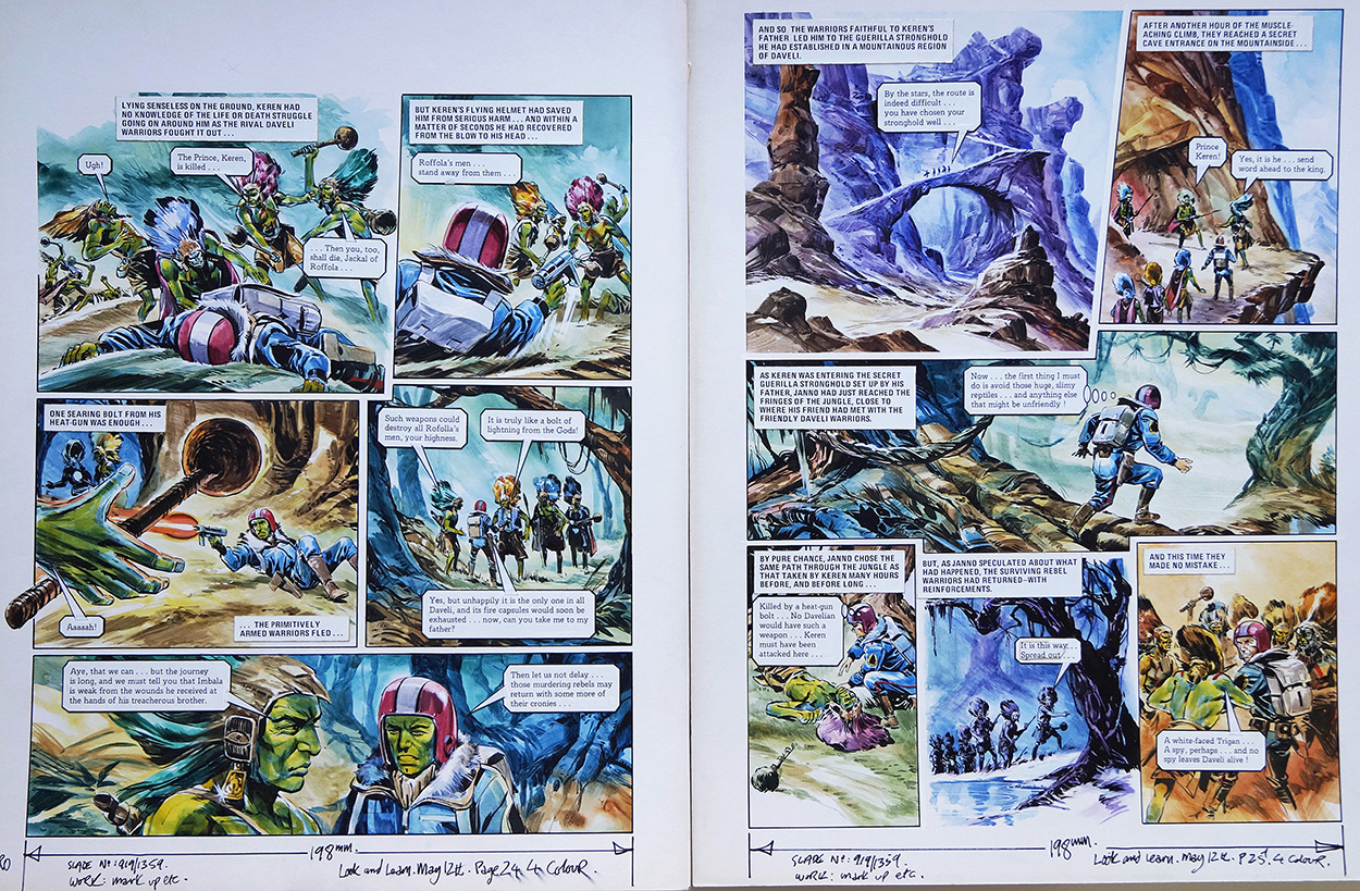 Faithful Warriors from 'Civil War in Daveli' (TWO pages) (Originals) art by The Trigan Empire (Gerry Wood) at The Illustration Art Gallery