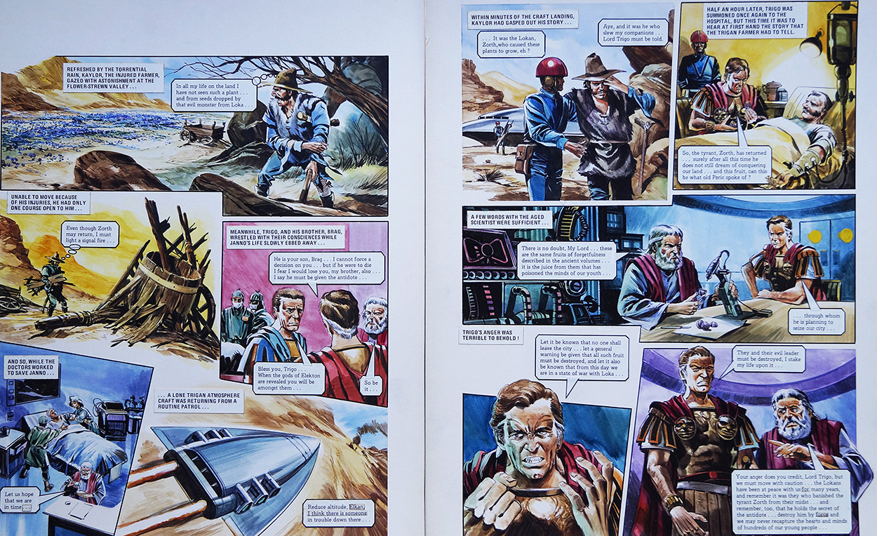 Kaylor from 'The Poisoning of Trigan's Youth' (TWO pages) (Originals) art by The Trigan Empire (Gerry Wood) at The Illustration Art Gallery
