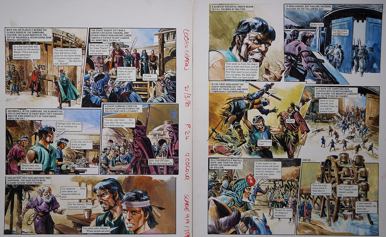 Over-Powered from 'The War of The Zolts' (TWO pages) (Originals) (Signed) art by The Trigan Empire (Gerry Wood) at The Illustration Art Gallery