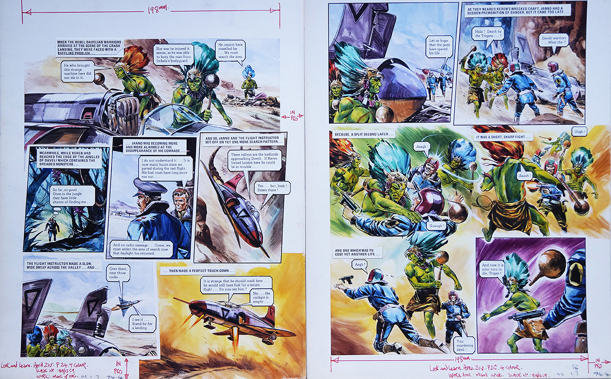 Murdering Devil from 'Civil War in Daveli' (TWO pages) (Originals) art by The Trigan Empire (Gerry Wood) at The Illustration Art Gallery