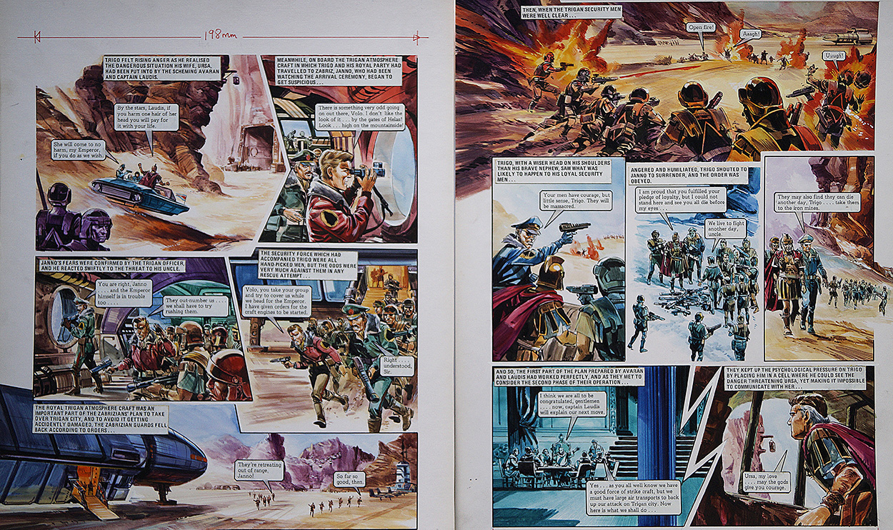 Surrender from 'More Trouble in Zabriz' (TWO pages) (Originals) art by The Trigan Empire (Gerry Wood) at The Illustration Art Gallery
