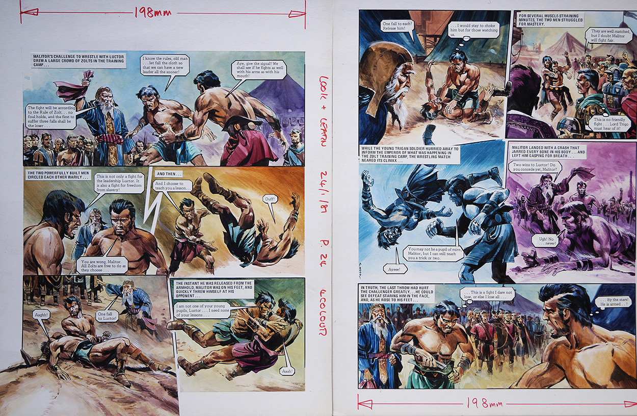 Concealed Weapon from ''The War of The Zolts' (TWO pages) (Originals) (Signed) art by The Trigan Empire (Gerry Wood) at The Illustration Art Gallery