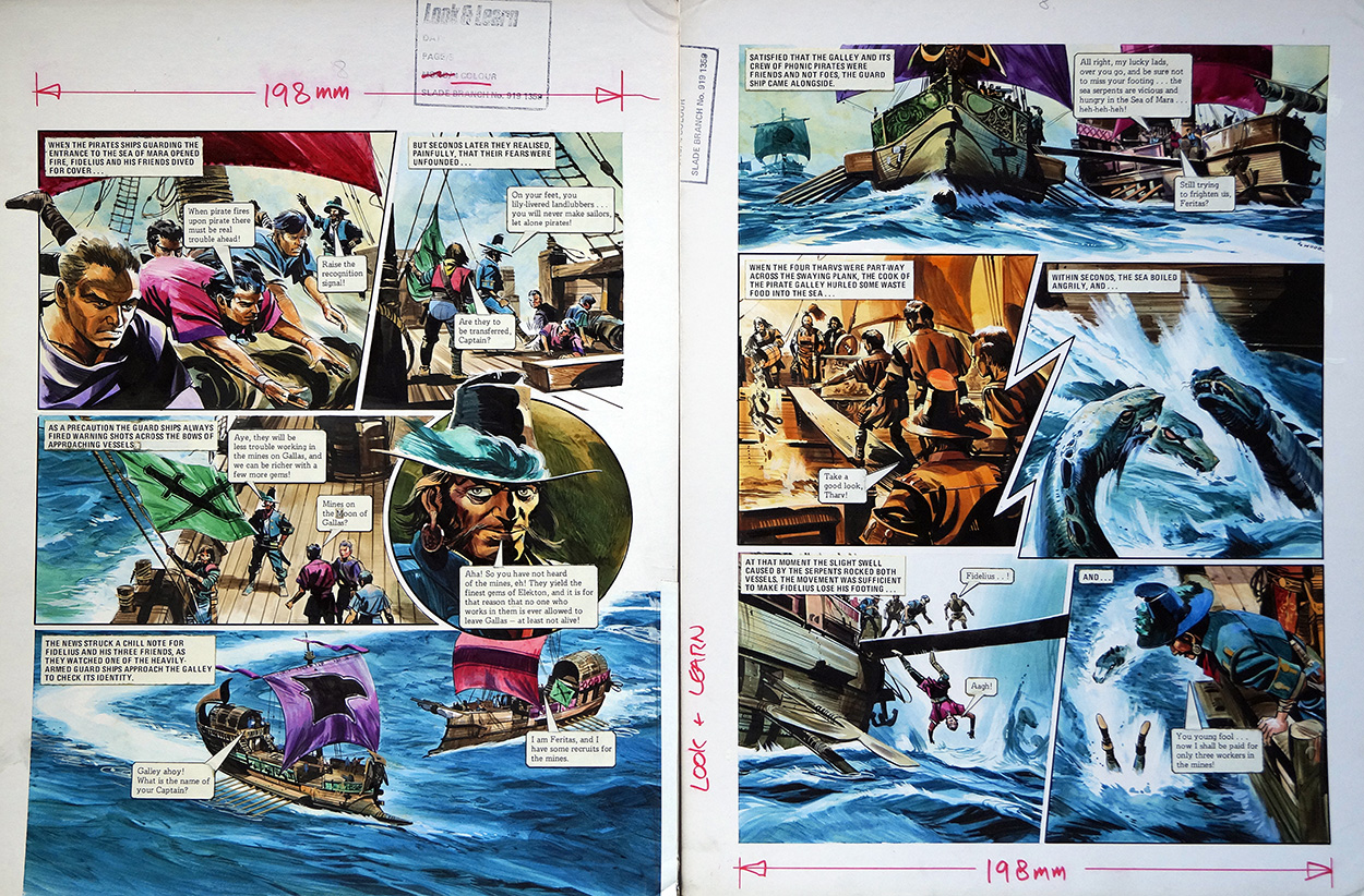 Walk to Plank from 'The Tharvs' (TWO pages) (Originals) (Signed) art by The Trigan Empire (Gerry Wood) at The Illustration Art Gallery
