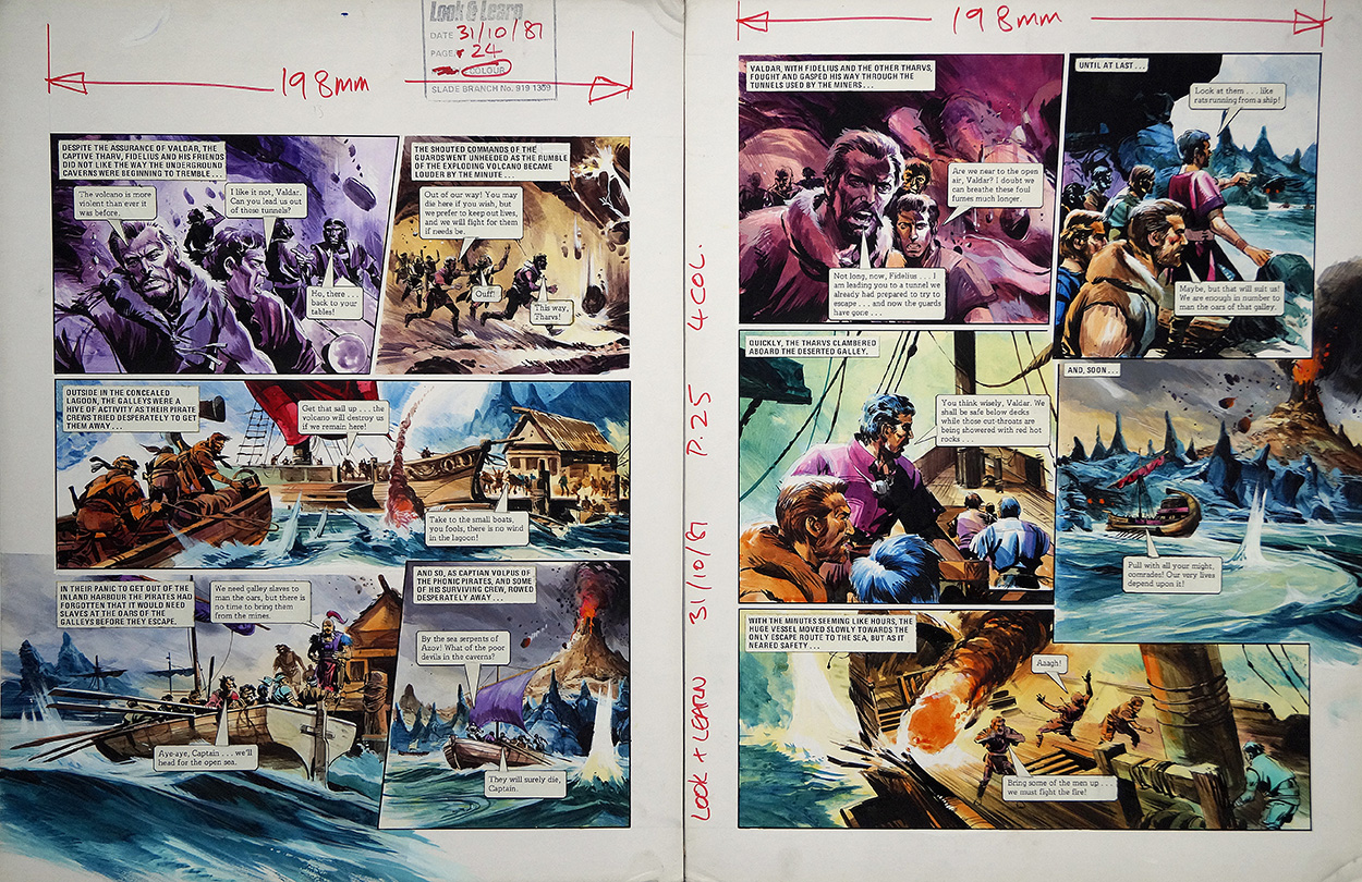 Eruption from 'The Tharvs' (TWO pages) (Originals) art by The Trigan Empire (Gerry Wood) at The Illustration Art Gallery
