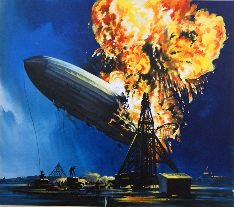 The Hindenburg Airship (Original) by Gerry Wood Art at The Illustration Art Gallery