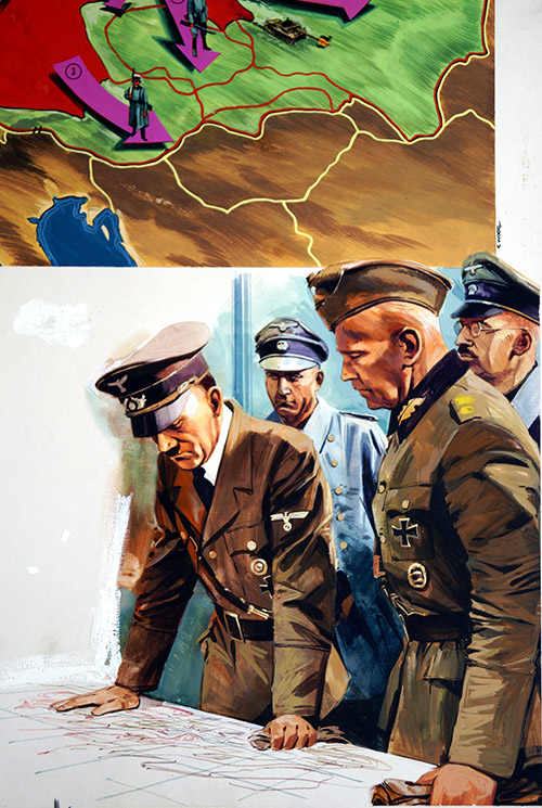Hitler's Invasion Plans (Original) (Signed) by Gerry Wood Art at The Illustration Art Gallery