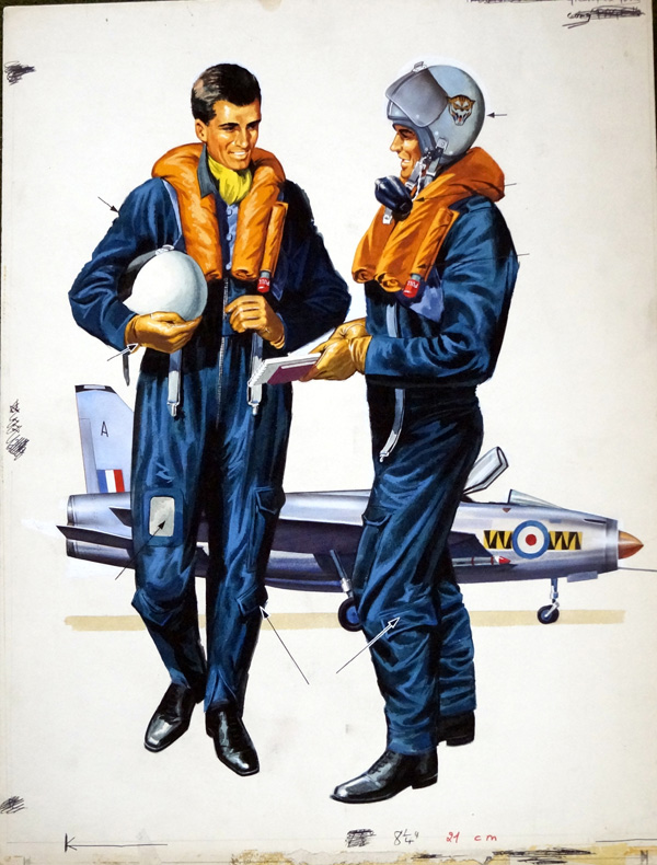 Jet Pilots (Original) by Gerry Wood Art at The Illustration Art Gallery