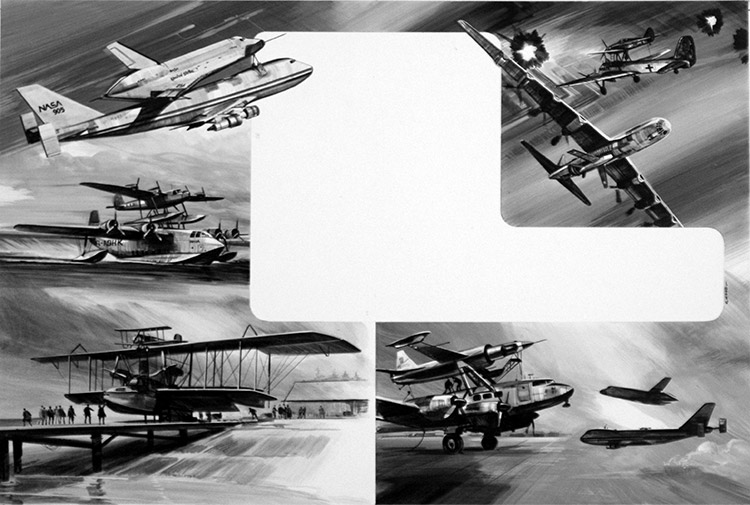 Planes that are Taken for a Piggy-back Ride (Original) (Signed) by Gerry Wood Art at The Illustration Art Gallery
