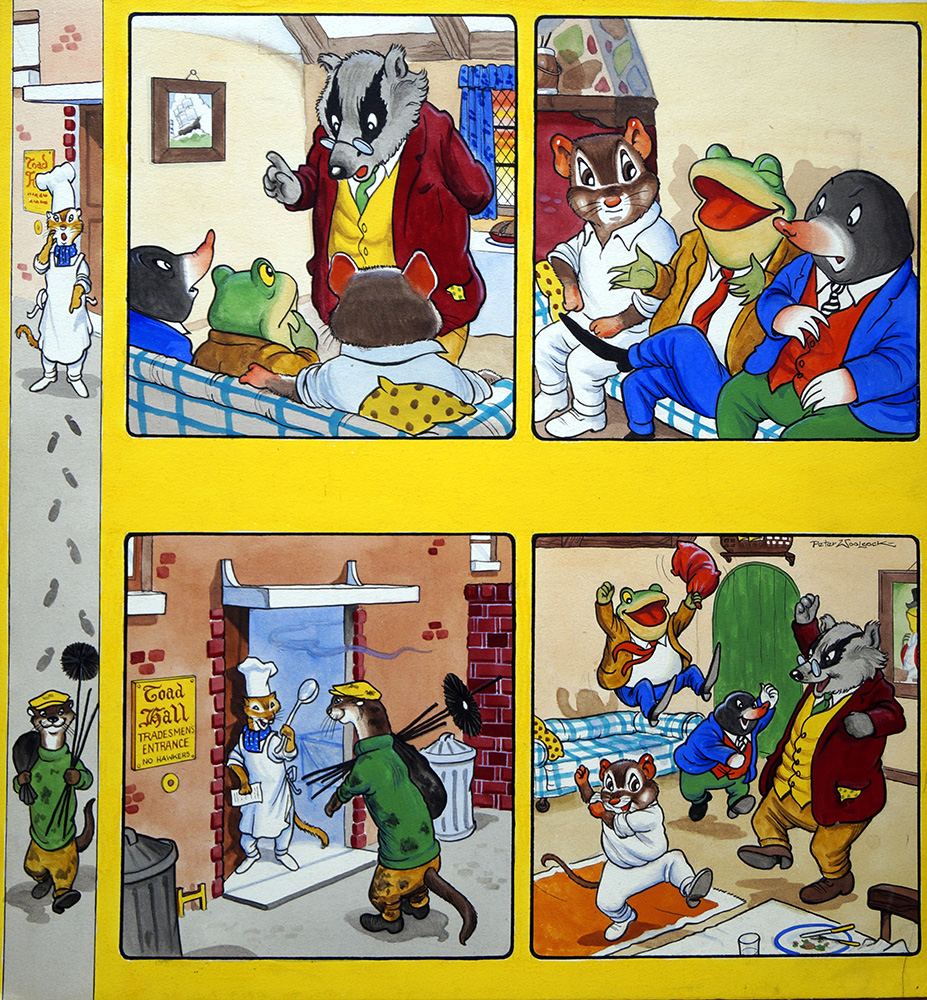 The Wind In The Willows: A Spy In The House (Original) (Signed) art by Wind in the Willows (Woolcock) at The Illustration Art Gallery