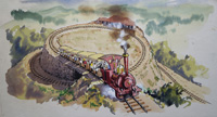 The Darjeeling Himalayan Train Line Elevation art by John Worsley