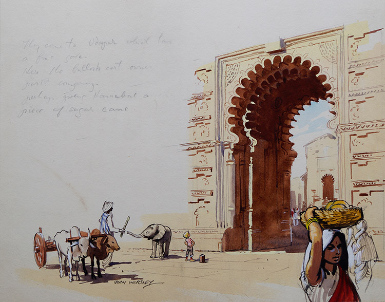 The City Palace at Udaipur (Originals) (Signed) by Wee Willie Winkie (Worsley) at The Illustration Art Gallery